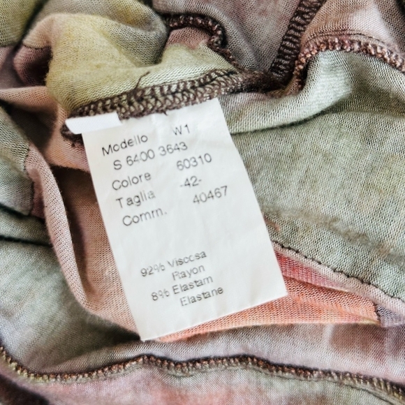 Maria Grazia Severi Brown Multicolor Midi Dress IT 42 US 6 Long Sleeve - Picture 9 of 9